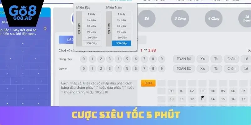 Cược siêu tốc 5 phút