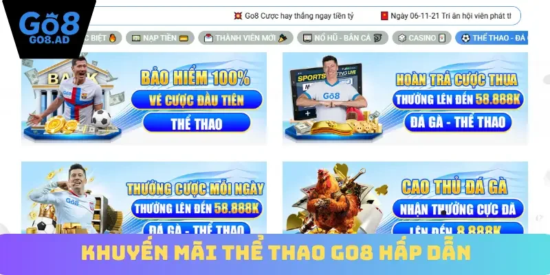 Khuyến mãi thể thao Go8 hấp dẫn