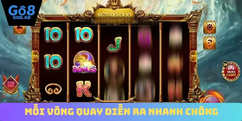 Mỗi vòng quay diễn ra nhanh chóng