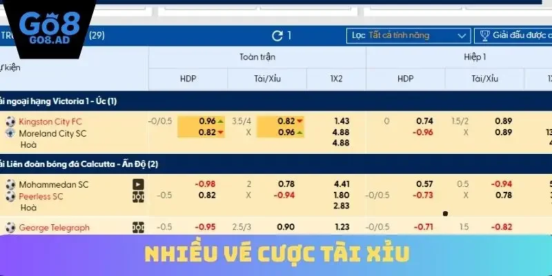 Nhiều vé cược tài xỉu