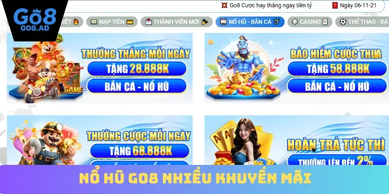 Nổ hũ Go8 nhiều khuyến mãi